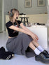 Mo.Studio  Mid Length Multi-Pocket Cargo Skirts